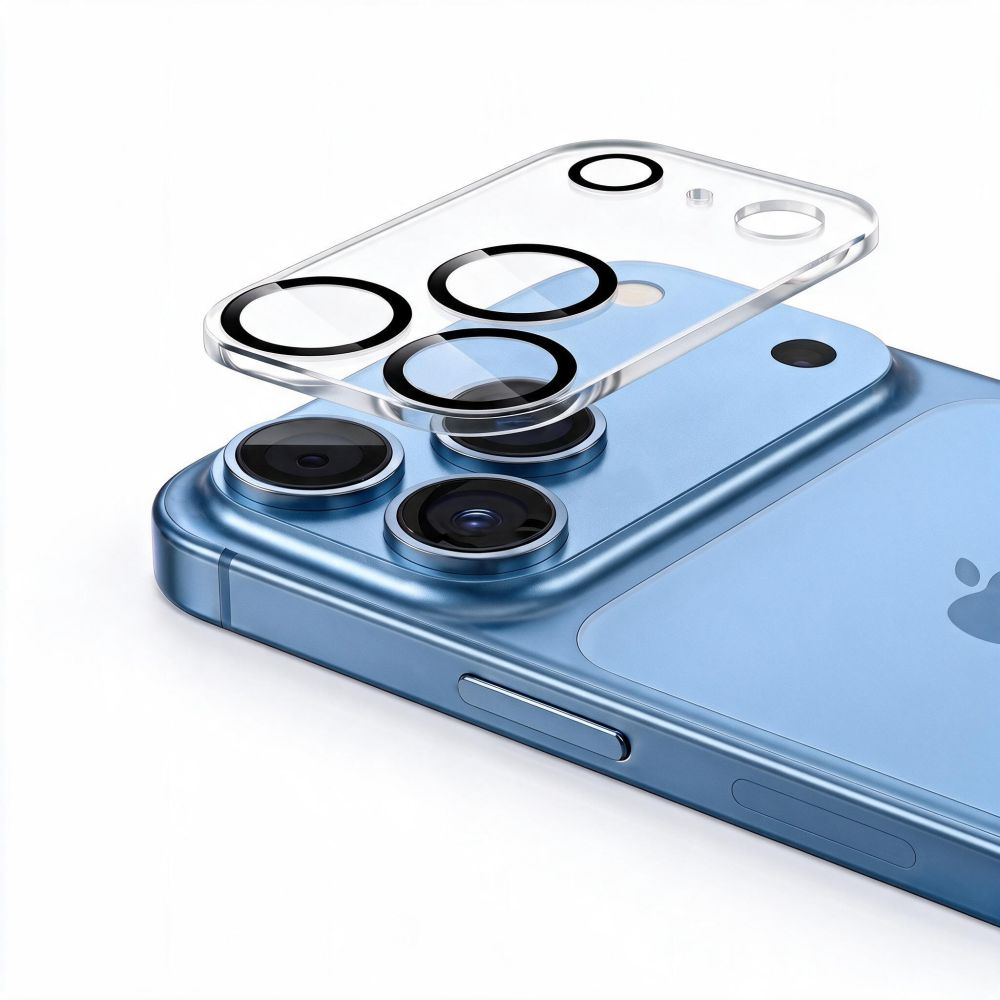 Cornice protettiva per fotocamera posteriore Tech-Protect Cam Fit+ per Apple iPhone 18 Pro Max, vetro temperato, trasparente