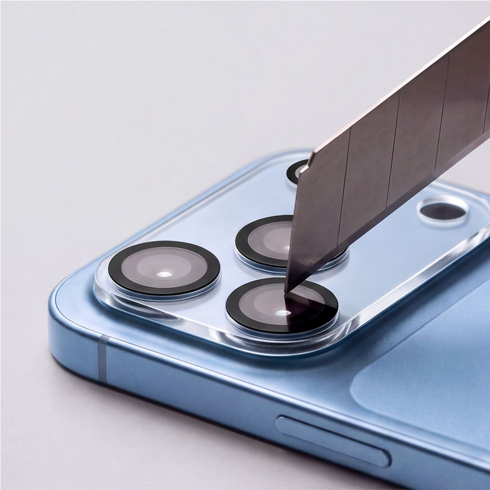 Cornice protettiva per fotocamera posteriore Tech-Protect Cam Fit+ per Apple iPhone 18 Pro Max, vetro temperato, trasparente