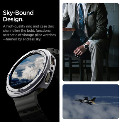 Cornice di protezione Spigen Tune Pro Pilot per Samsung Galaxy Watch8 44mm, Argento