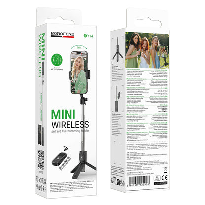 Selfie Stick Bluetooth Borofone BY14 Graceful, 4,5 pollici - 7 pollici, Nero