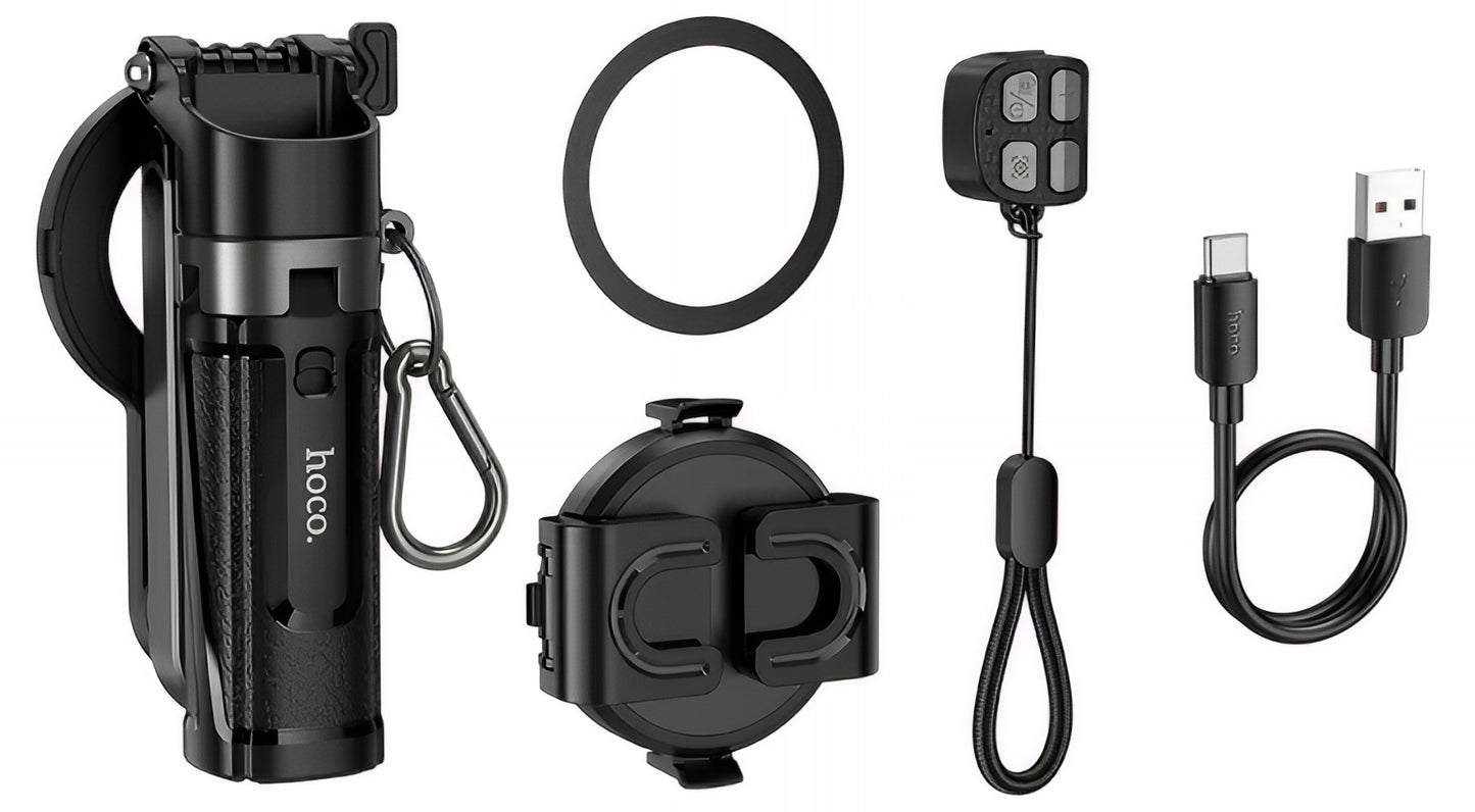 Selfie Stick Bluetooth HOCO K27 Pro, Universale, Nero