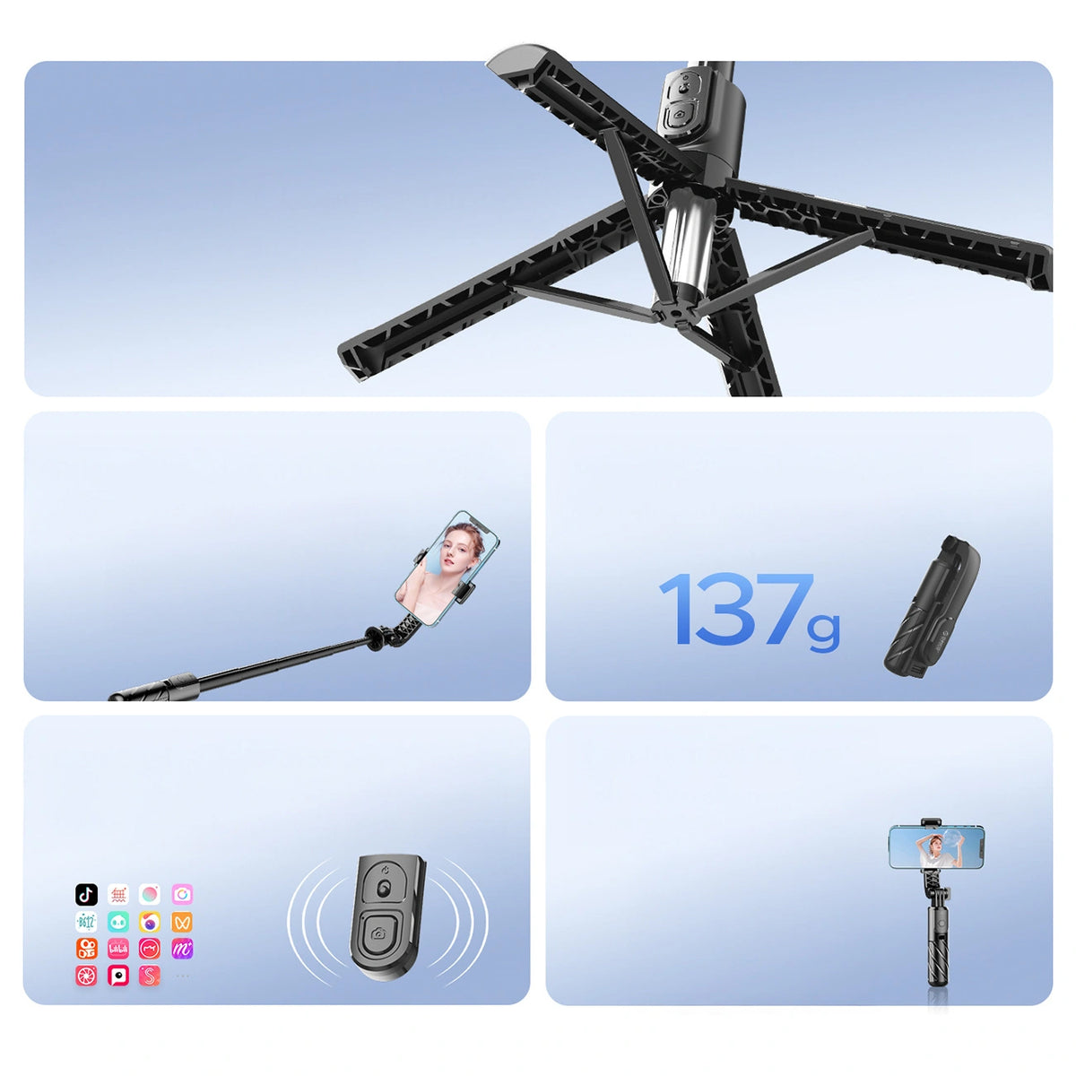 Selfie Stick Bluetooth Orico SPV100, Universal, Black