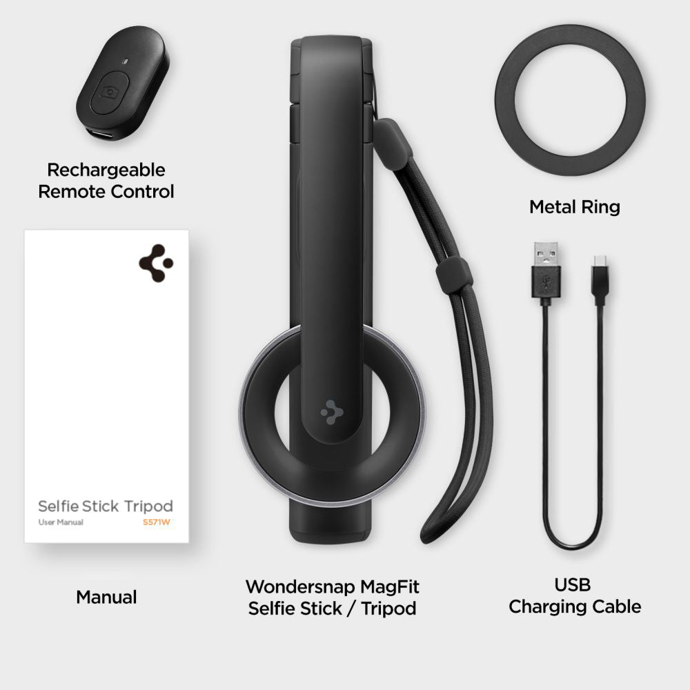 Selfie Stick Bluetooth Spigen S571W, Universale, Nero