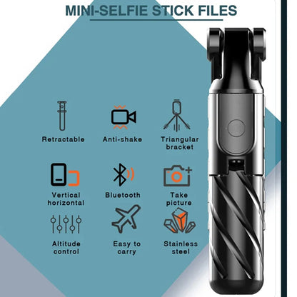 Selfie Stick Bluetooth Techsuit K03, Universale, Nero