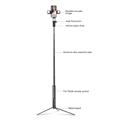 Selfie Stick Bluetooth Techsuit K30S, Universale, Nero