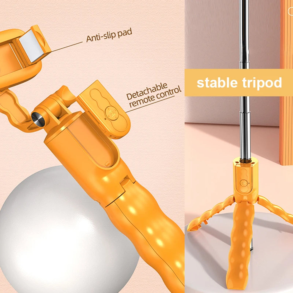 Selfie Stick Bluetooth Techsuit KT01, Universal, Orange