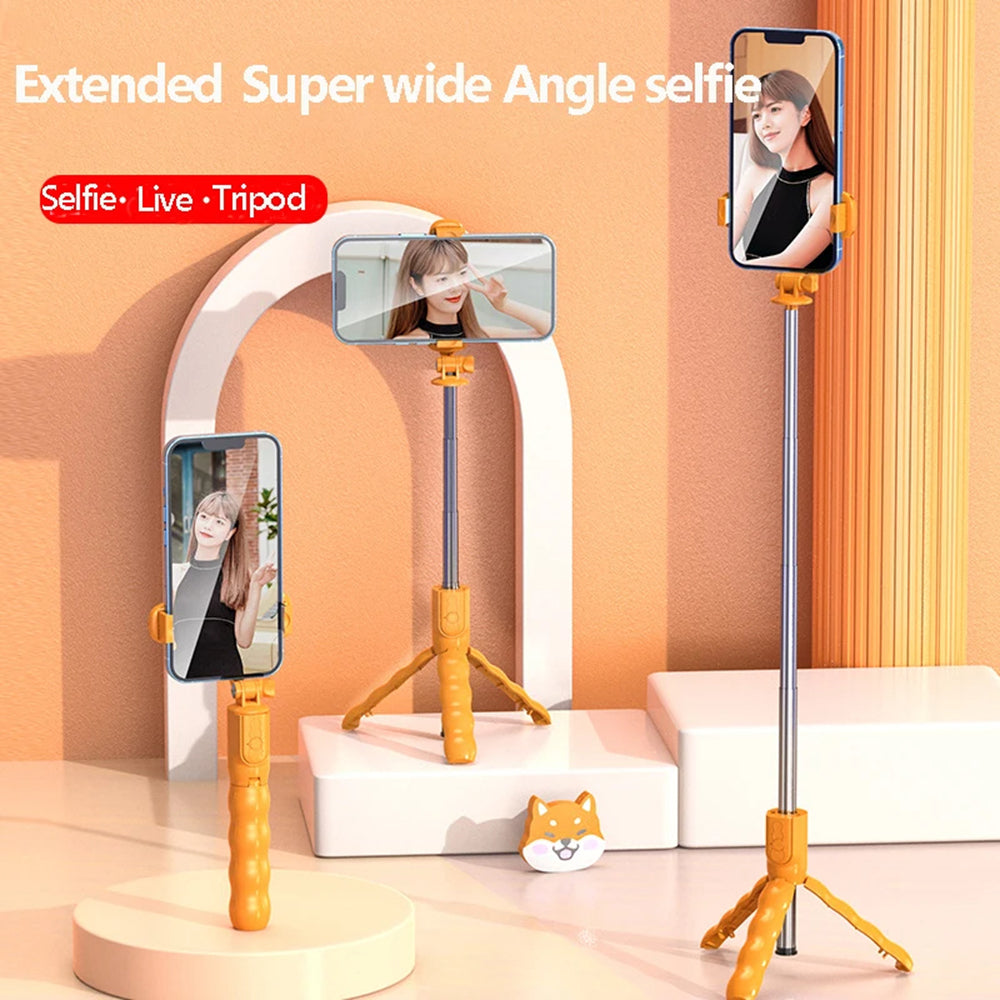 Selfie Stick Bluetooth Techsuit KT01, Universal, Orange