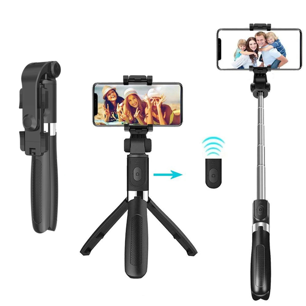 Selfie Stick Bluetooth Techsuit L01, Universale, Nero