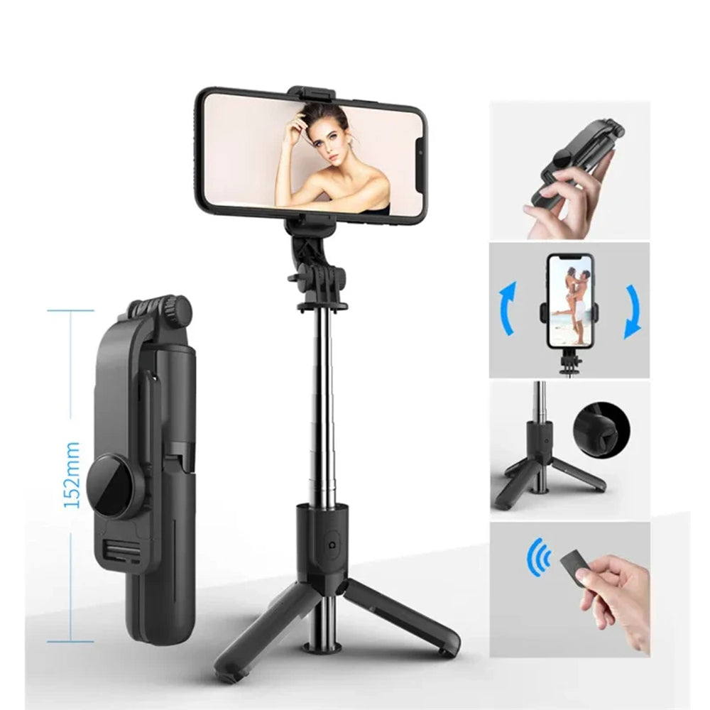 Selfie Stick Bluetooth Techsuit L11, Universale, Nero