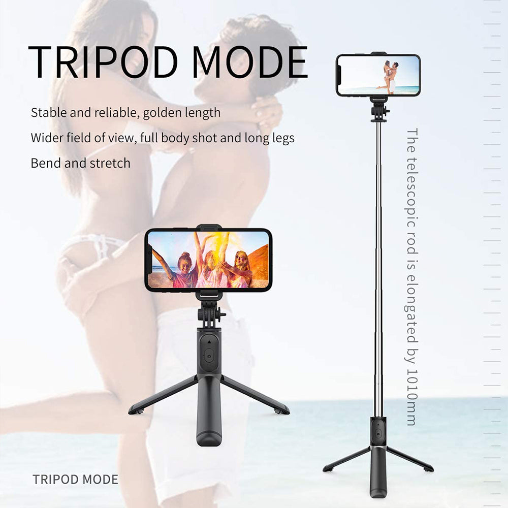 Selfie Stick Bluetooth Techsuit Q01, Universale, Nero