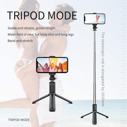 Selfie Stick Bluetooth Techsuit Q01, Universale, Nero