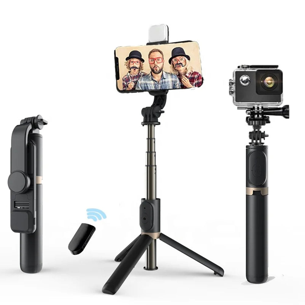 Selfie Stick Bluetooth Techsuit Q03s, Universale, Nero