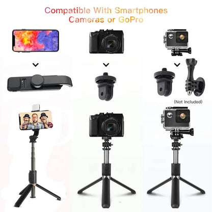 Selfie Stick Bluetooth Techsuit Q03s, Universale, Nero