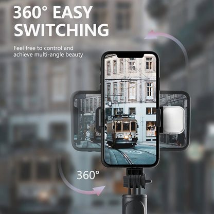 Selfie Stick Bluetooth Techsuit Q03s, Universale, Nero