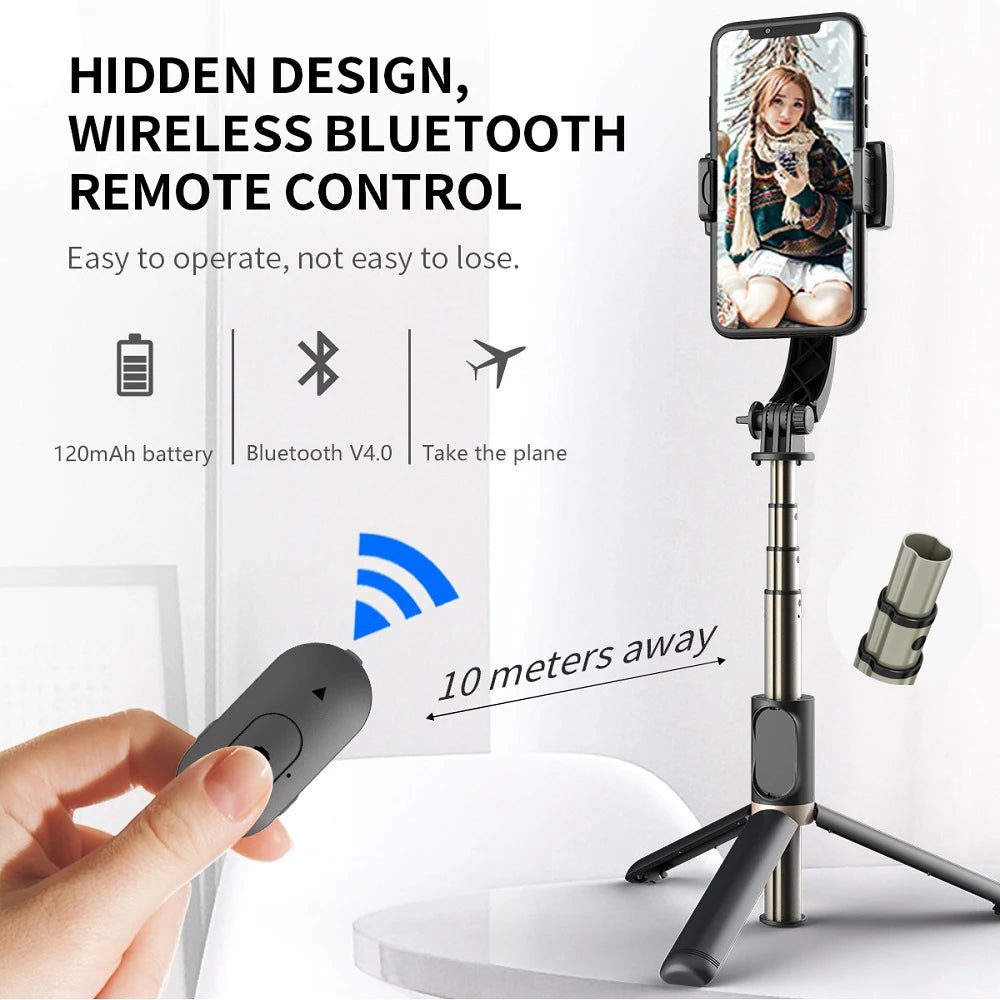 Selfie Stick Bluetooth Techsuit Q08, Universale, Nero
