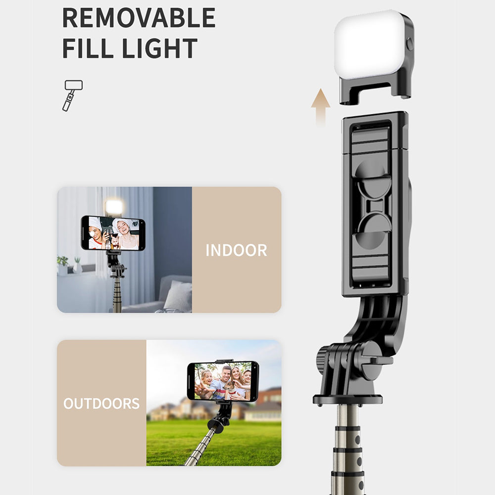 Selfie Stick Bluetooth Techsuit Q10s, Universale, Nero