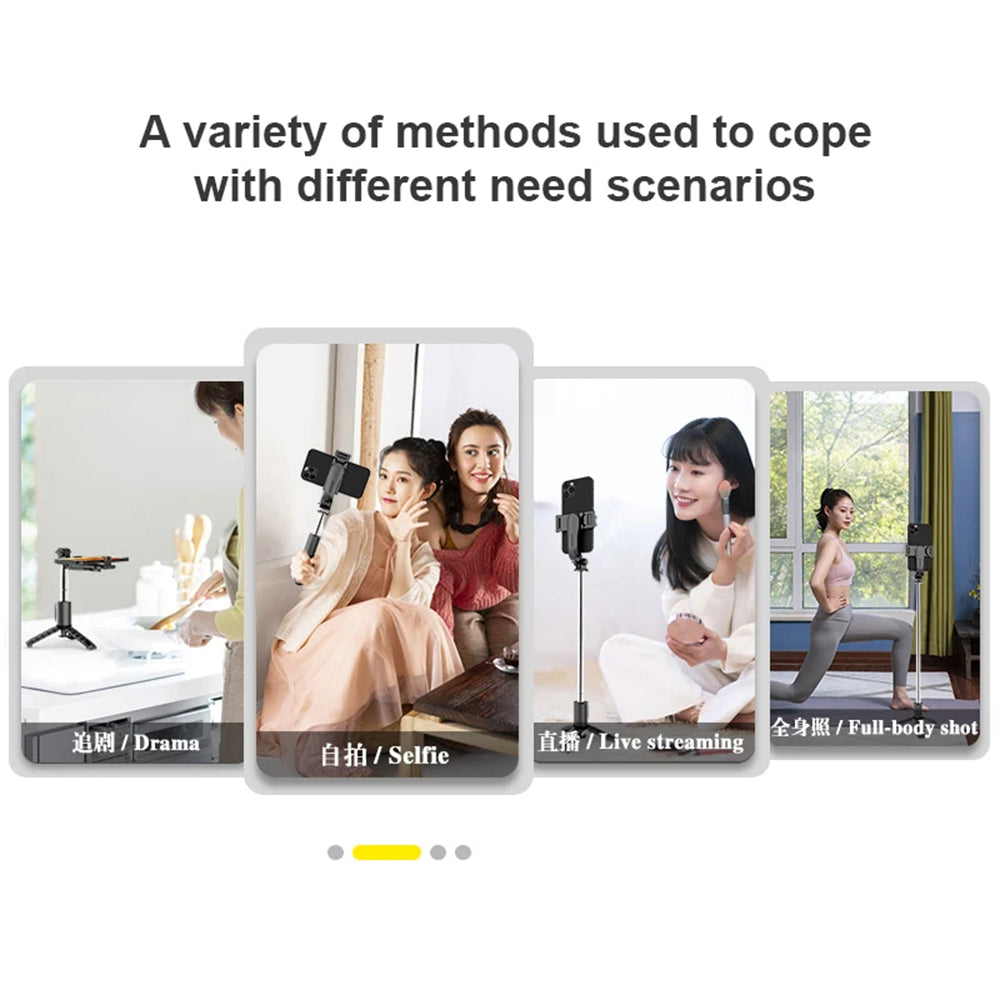 Selfie Stick Bluetooth Techsuit Q11s, Universale, Nero