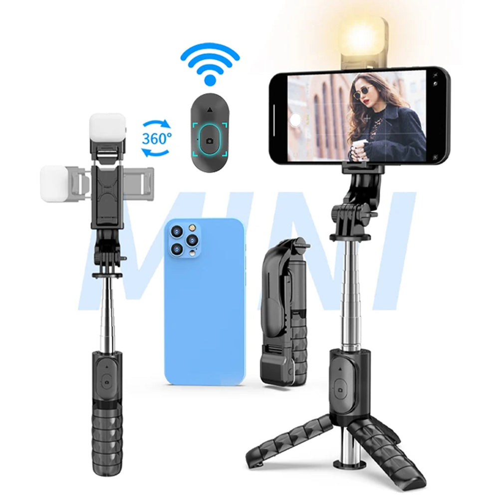 Selfie Stick Bluetooth Techsuit Q11s, Universale, Nero