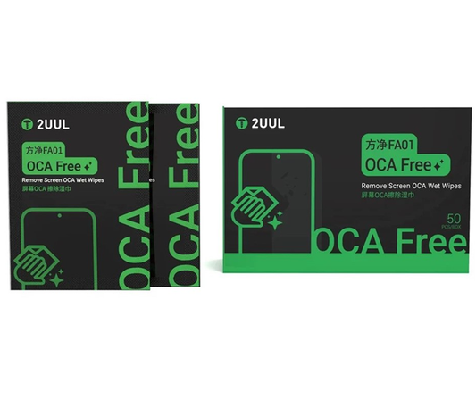 2UUL FA01 Wet Cleaning Wipes for OCA / LOCA Adhesive Removal, Set of 50 pieces