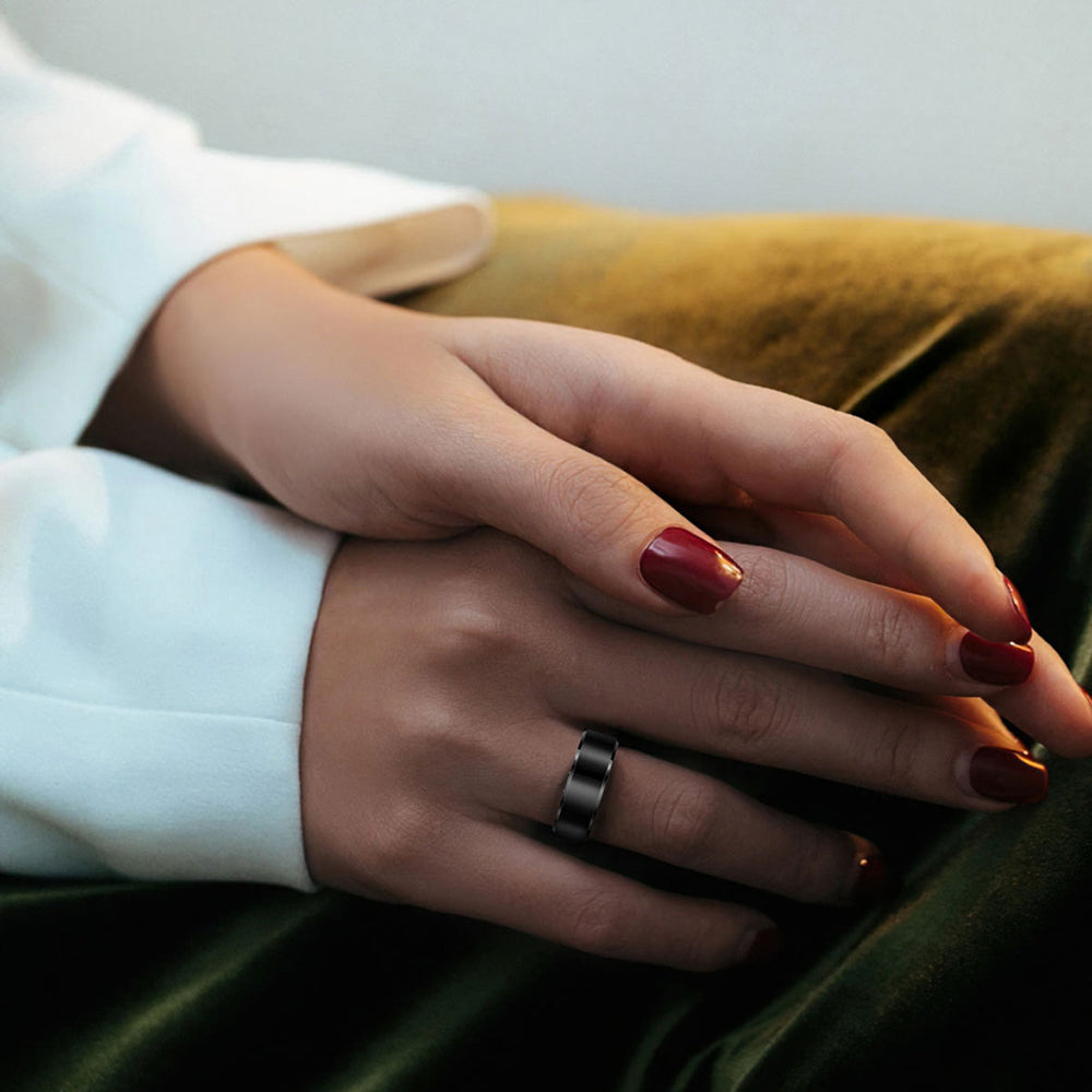 Smart Ring Techsuit R6, Taglia 8, Nero