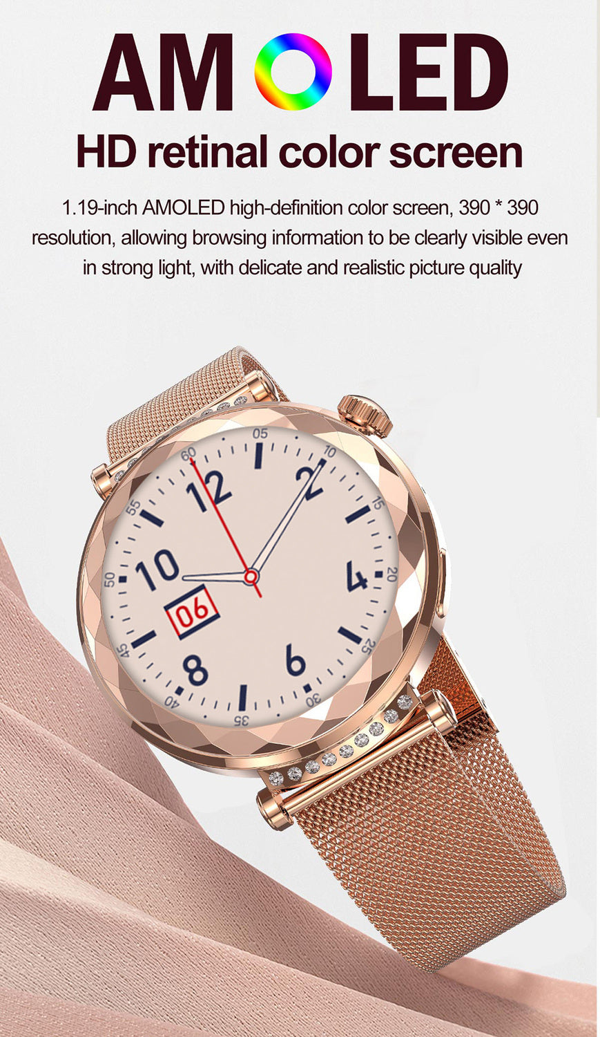 Smartwatch Blavec W19 LIANA, oro rosa