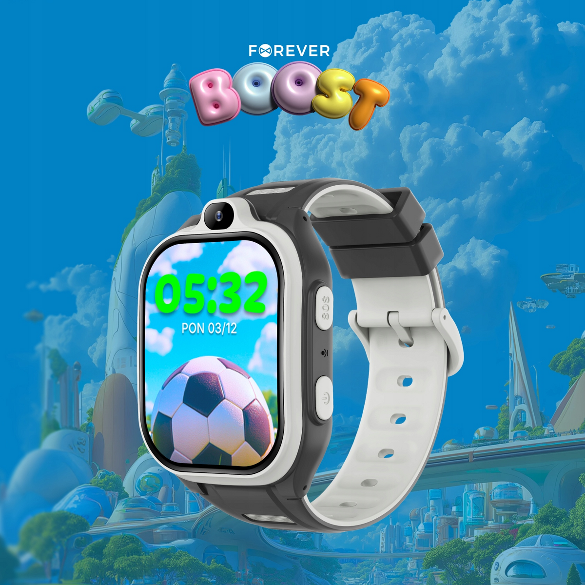Smartwatch Forever Kids Boost KW-530 Call, Nero