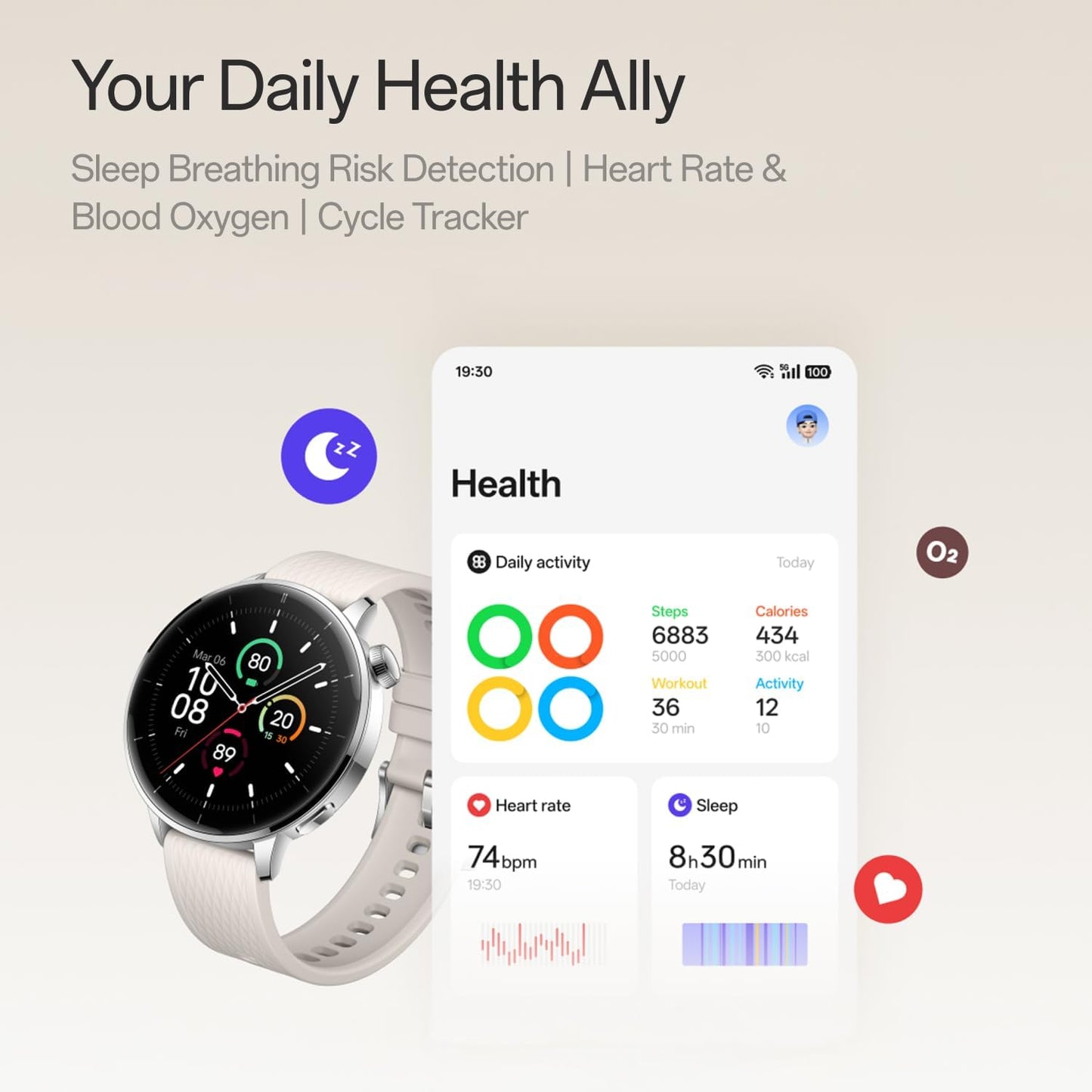 Smartwatch OnePlus Watch 3, 43mm, Argento 5491100422