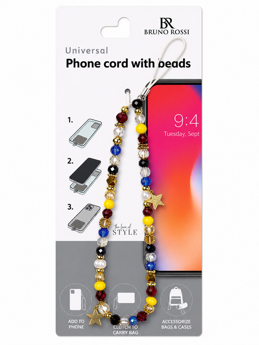 Cordino per Telefono con Perline Bruno Rossi BT-22, Multicolore