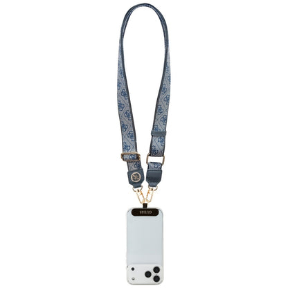 Laccetto per Telefono Guess 4G Strass Logo Metallico, Blu