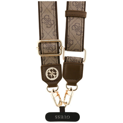 Cordino per Telefono Guess 4G Strass Logo Metallico, Marrone