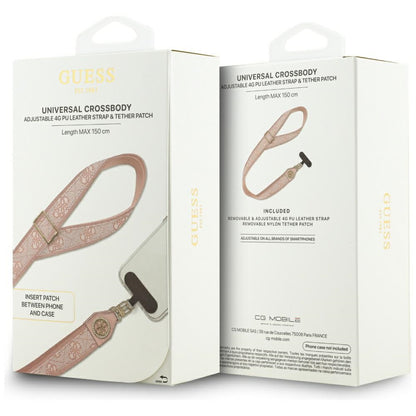 Cordino per Telefono Guess 4G Strass Logo Metallico, Rosa