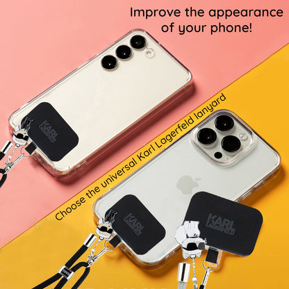 Cordino per Telefono Karl Lagerfeld Ikonik Karl, Universale, Nero