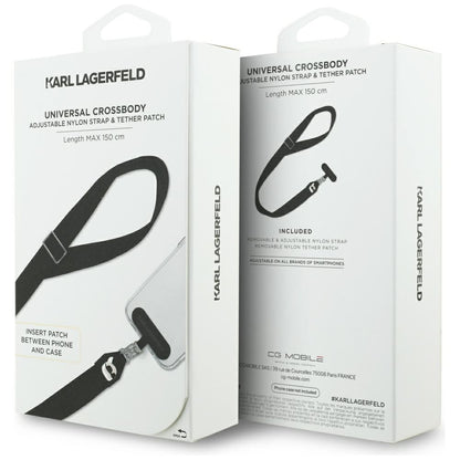 Laccetto per Telefono Karl Lagerfeld Karl Metal Logo, Nero