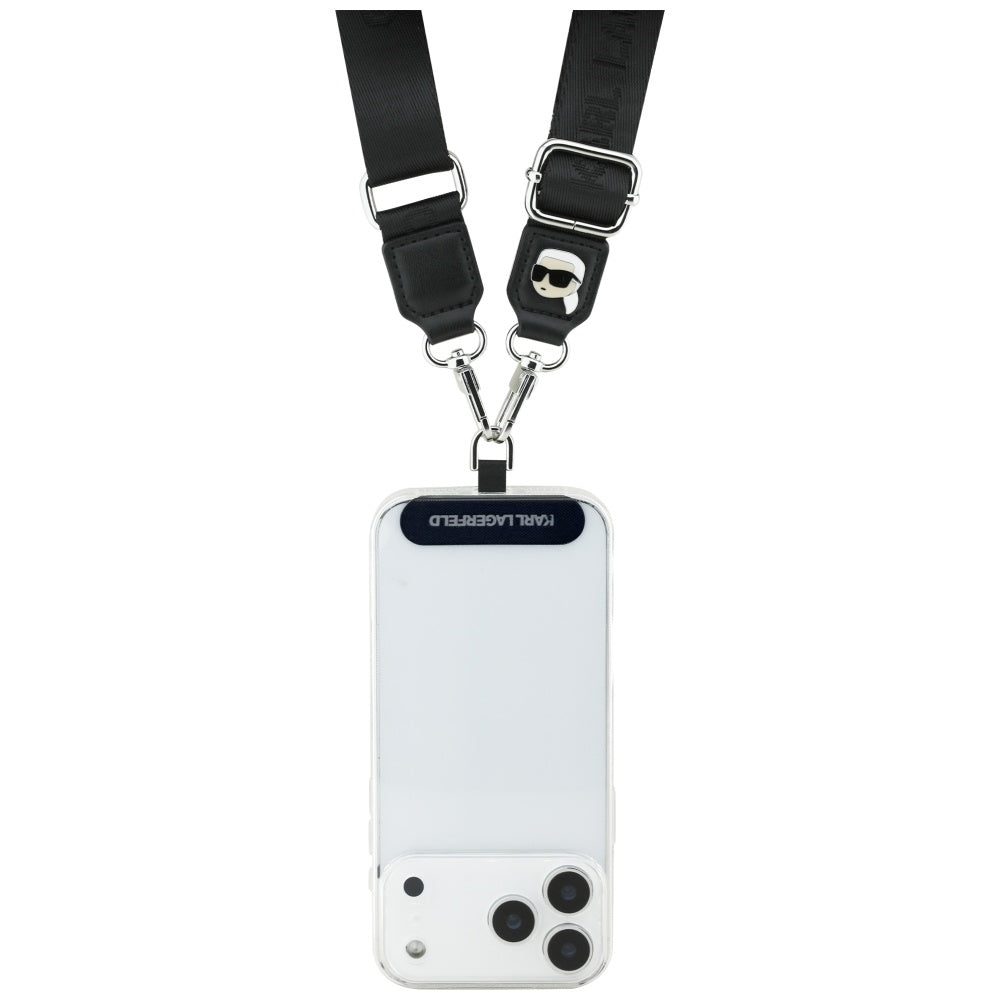 Laccetto per Telefono Karl Lagerfeld Karl Metal Logo, Nero