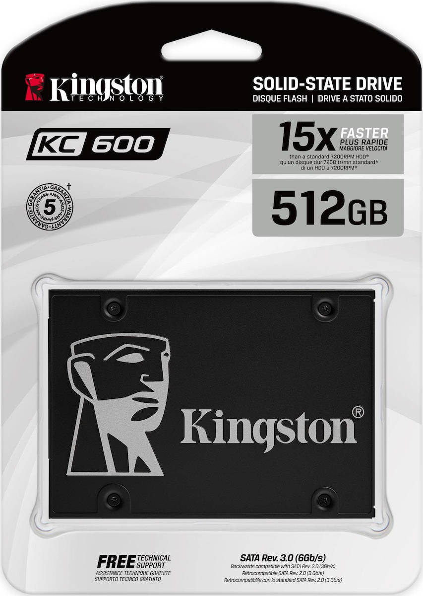 Solid State Drive (SSD) Kingston KC600, 512GB, 2.5 pollici, SATA III SKC600/512G