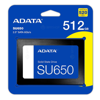 Unità a stato solido (SSD) Adata SU650, 512GB, 2,5 pollici, SATA III ASU650SS-512GT-R