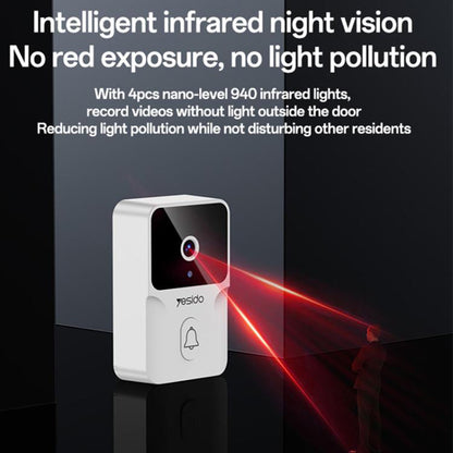 Campanello Yesido KM27, Wi-Fi, 2K, Bianco