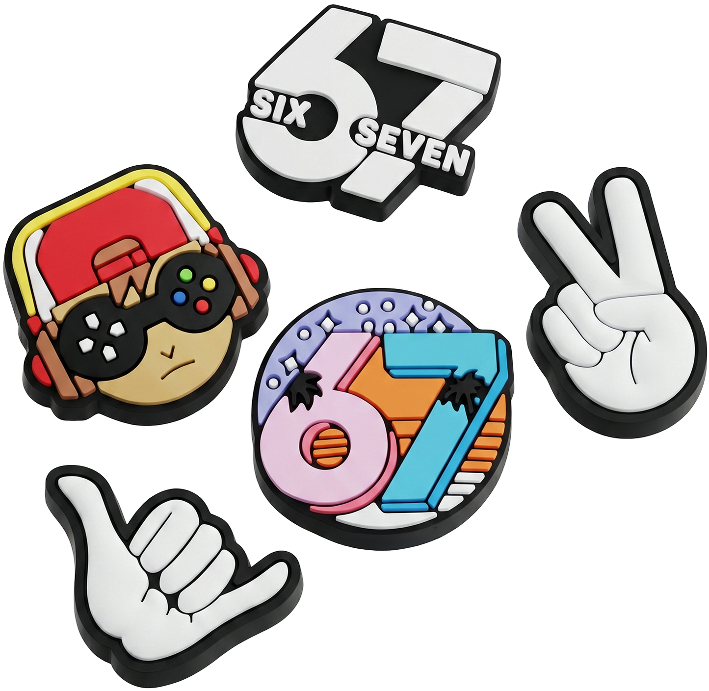 Sticker 3D OEM 67 per Custodia Telefono / Tablet, Set 5 pezzi, Multicolore