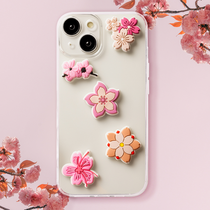 Sticker 3D OEM Pink Blossom per Custodia Telefono / Tablet, Set 5 pezzi, Multicolore