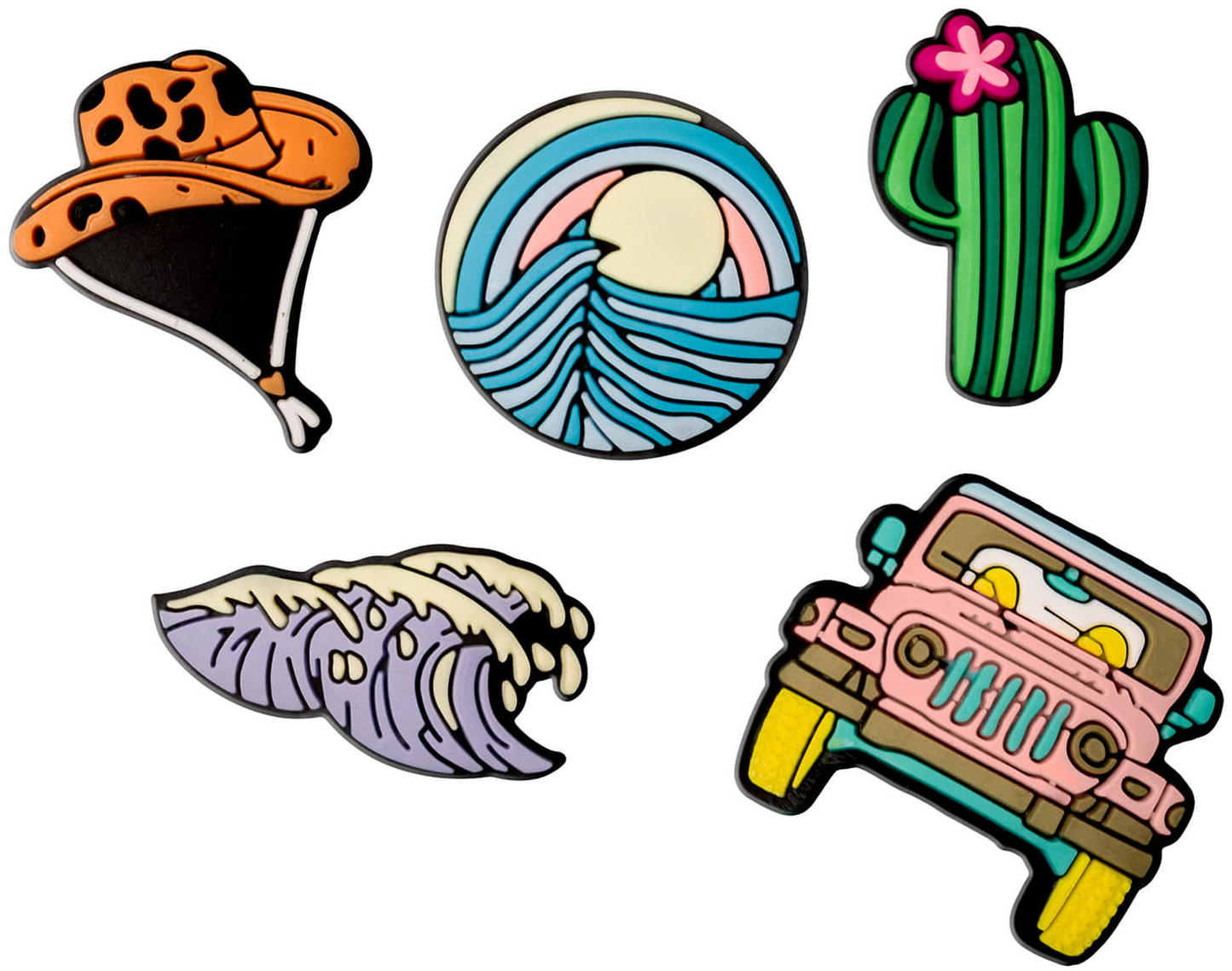 Sticker 3D OEM Summer per Custodia Telefono / Tablet, Set 5 pezzi, Multicolore