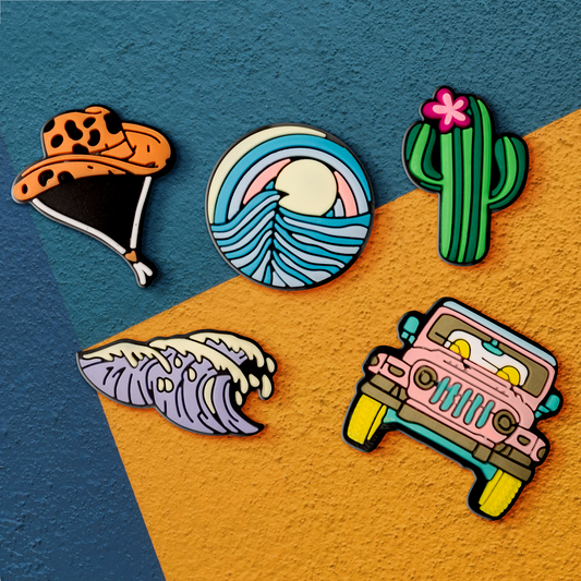Sticker 3D OEM Summer per Custodia Telefono / Tablet, Set 5 pezzi, Multicolore