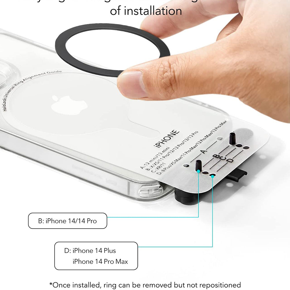 Adesivo Metallico ESR HaloLock, Set 2 pezzi, Nero