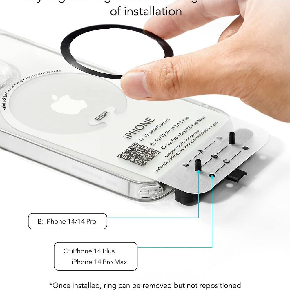 Adesivo Metallico ESR HaloLock, Set 2 pezzi, Nero Argento