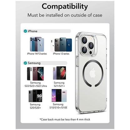 Adesivo Metallico ESR HaloLock, Set 2 pezzi, Nero Argento