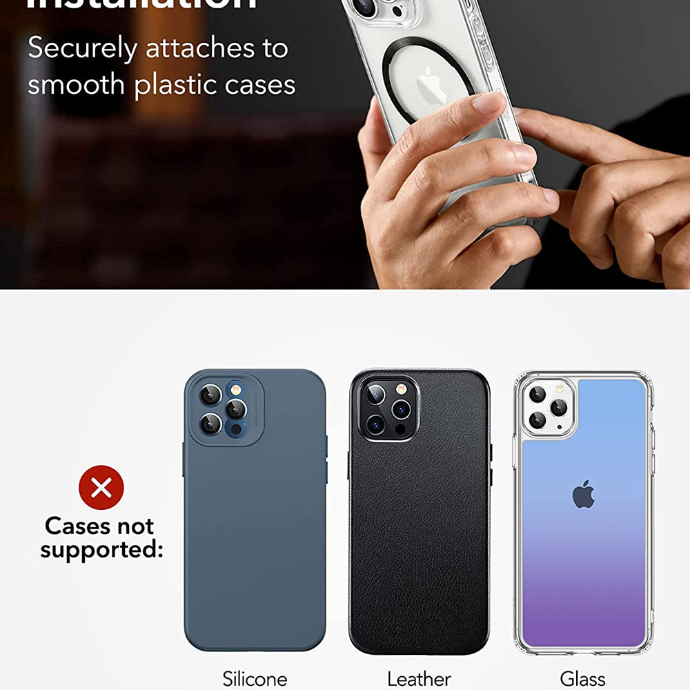 Adesivo Metallico ESR HaloLock, Set 2 pezzi, Nero Argento