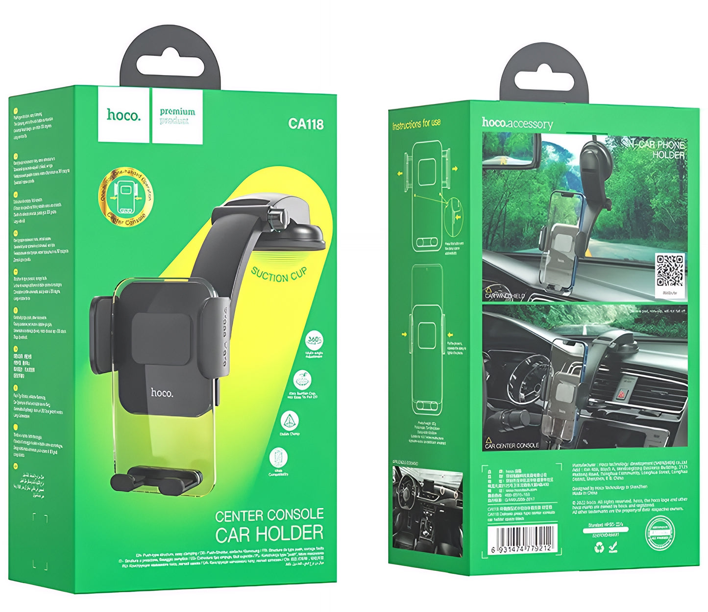 Supporto Auto HOCO CA118, 4.5inch - 7inch, Nero