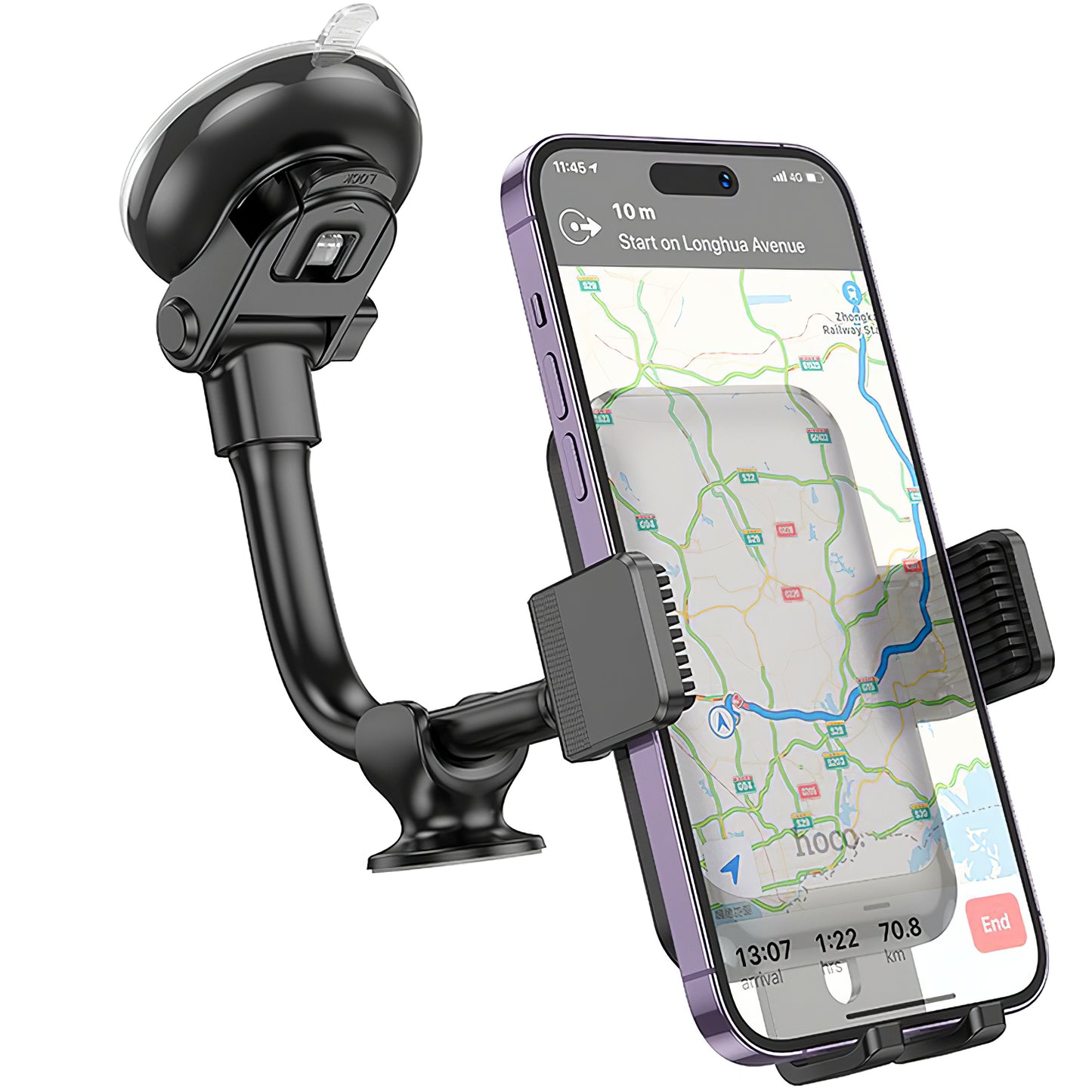 Supporto Auto HOCO H27, 4.7inch - 7inch, Nero