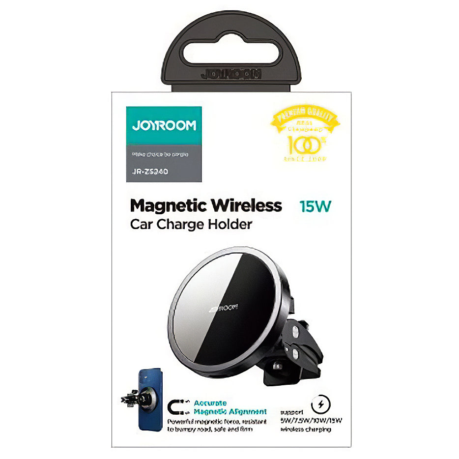Caricabatterie Auto Wireless Joyroom JR-ZS240 Air Vent, 15W, 1.67A, Nero