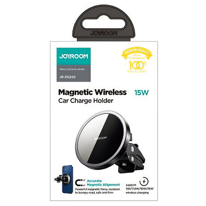 Caricabatterie Auto Wireless Joyroom JR-ZS240 Air Vent, 15W, 1.67A, Nero