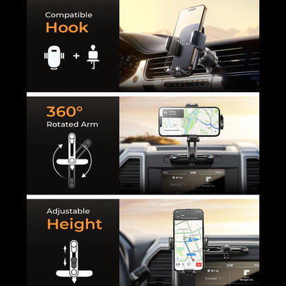 Supporto Auto Lisen 2in1, 4.7inch - 7.2inch, Nero YL0222040016